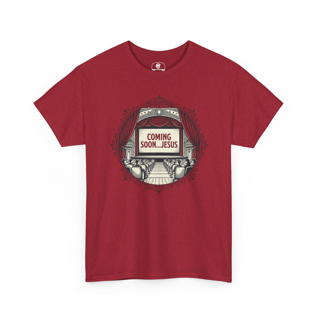 Coming Soon Jesus T-Shirt | Theater Screen Vintage Christian Tee