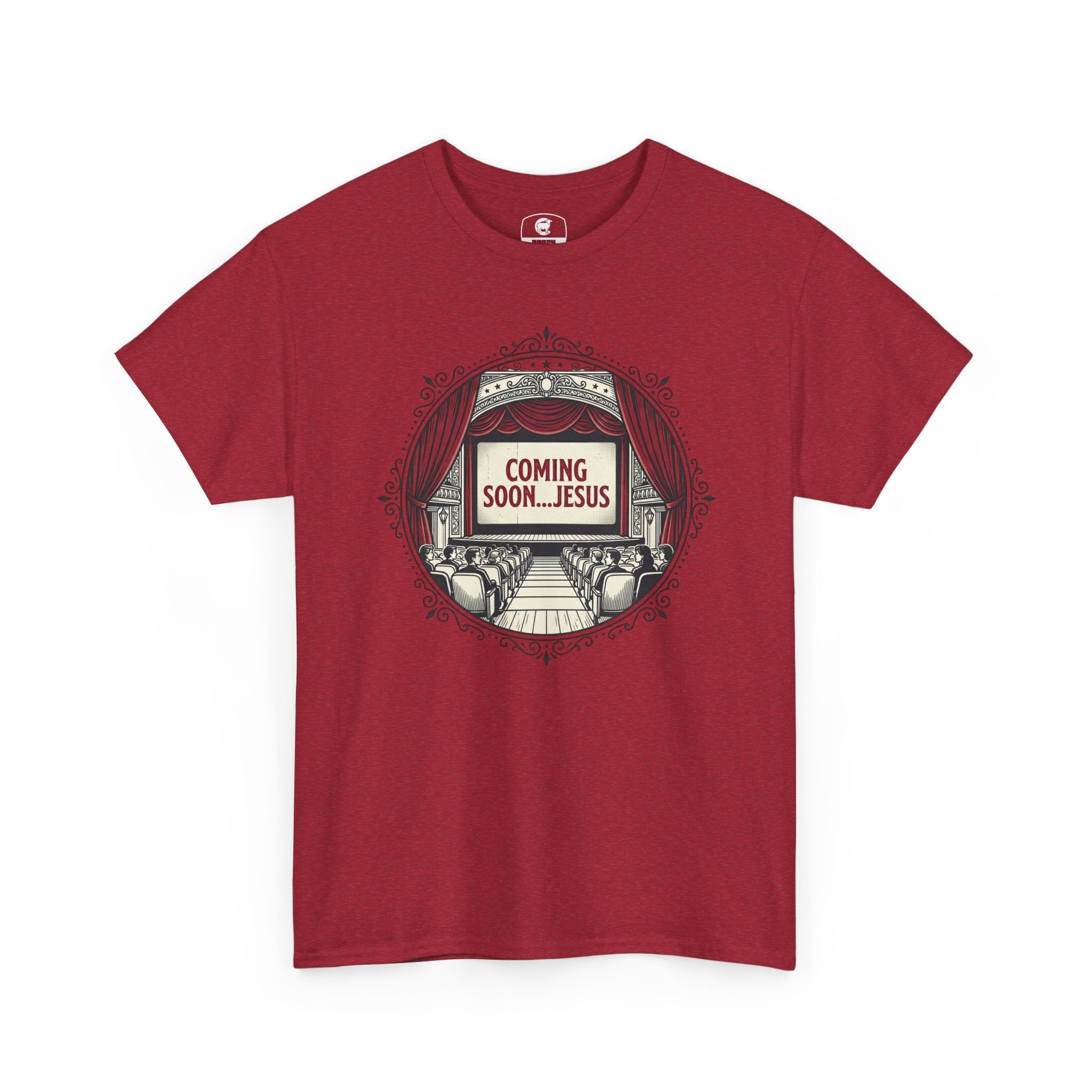 Coming Soon Jesus T-Shirt | Theater Screen Vintage Christian Tee