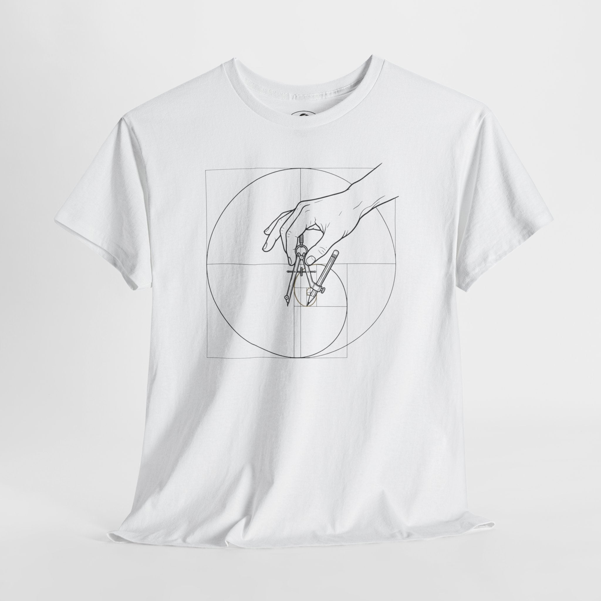 Hand of God drawing the Golden Ratio - Graphic Tee