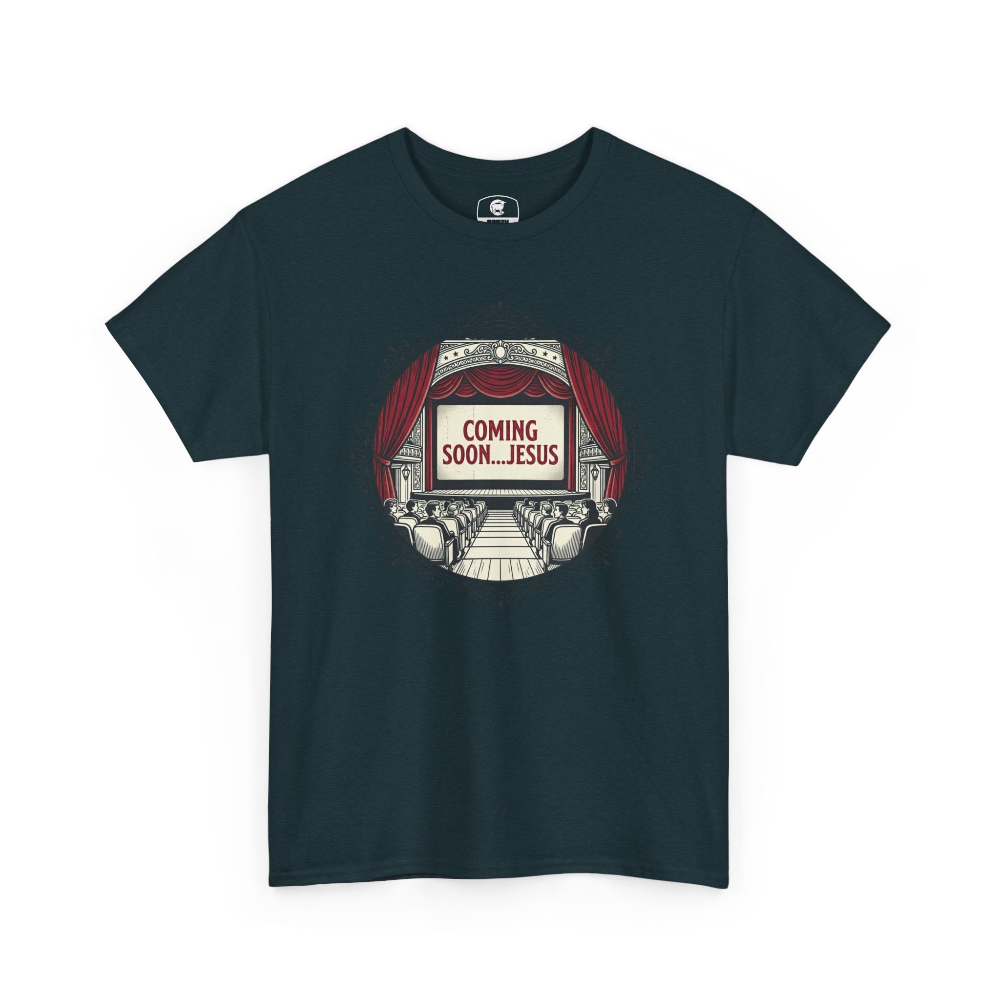 Coming Soon Jesus T-Shirt | Theater Screen Vintage Christian Tee